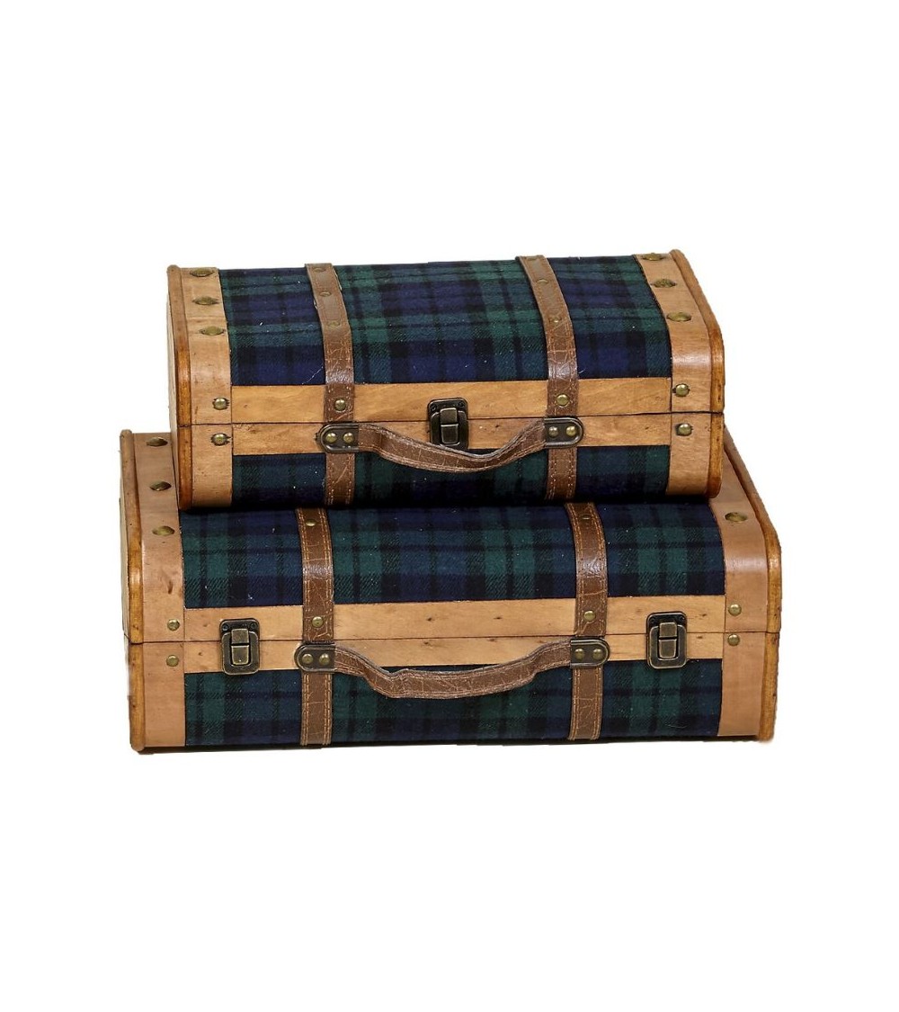 SET MALETA ESCOCES VERDE 38X23 
