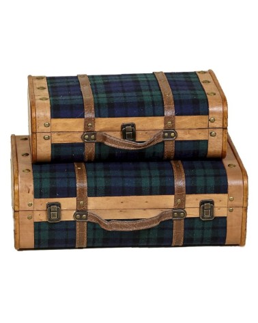 SET MALETA ESCOCES VERDE 38X23 