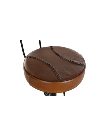 TABURETE PIEL METAL 45X45X118 MARRON