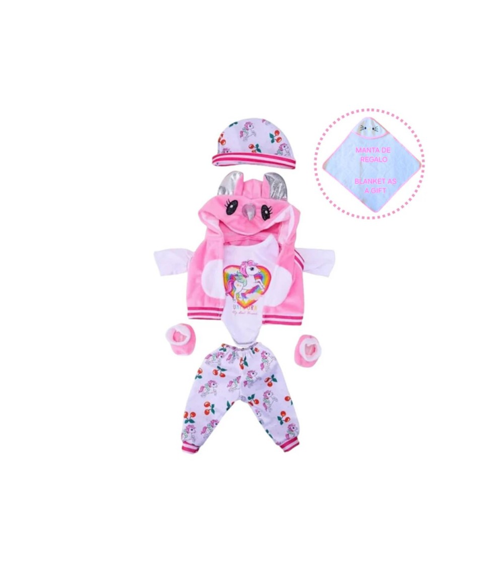 Vestido Reborn Unicorio + Manta Lucia
