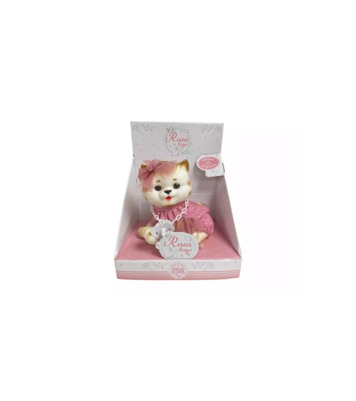 MUÑECO GATITO BEIGE ROSA TOYS