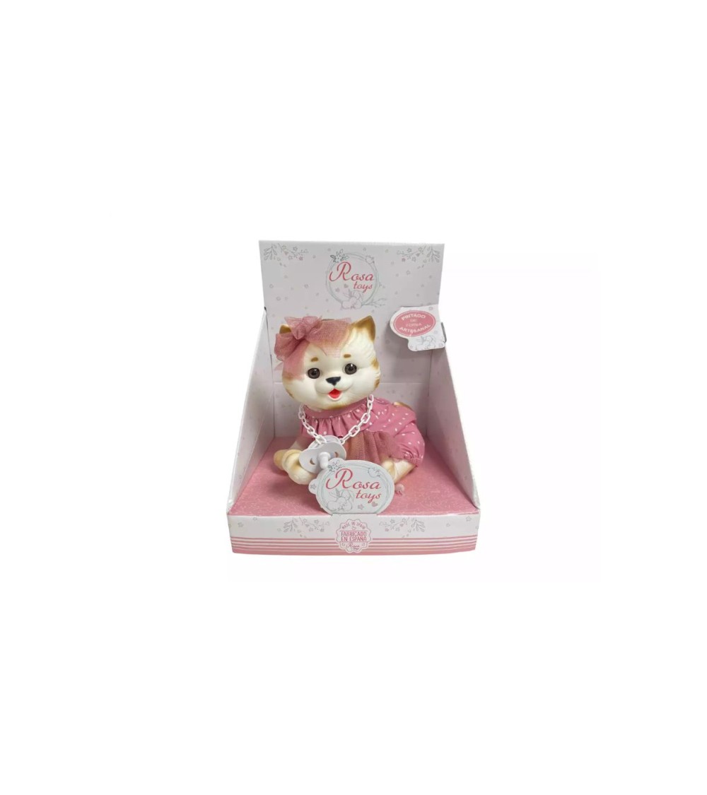 MUÑECO GATITO BEIGE ROSA TOYS