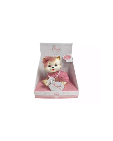 MUÑECO GATITO BEIGE ROSA TOYS