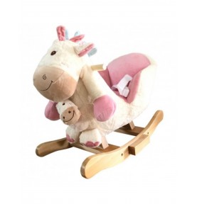 BALANCIN MADERA PONY CON PELUCHE 