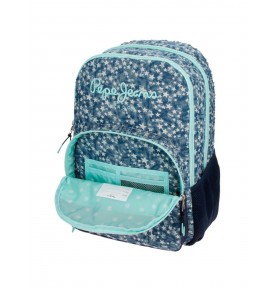 MOCHILA 44CM 2C PJL DENIM STAR AZUL